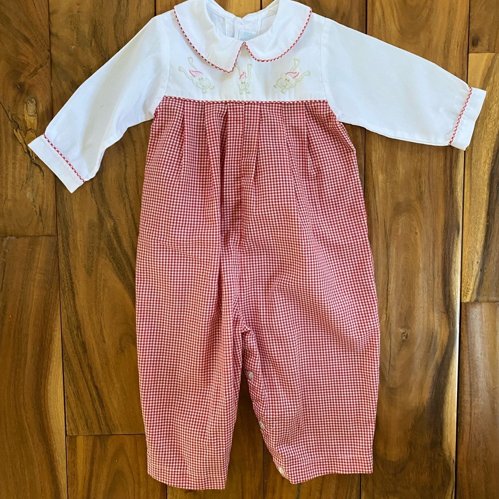 Auraluz Baby Boy Santa Hat Frog Christmas Romper Outfit Size 3-6 Months